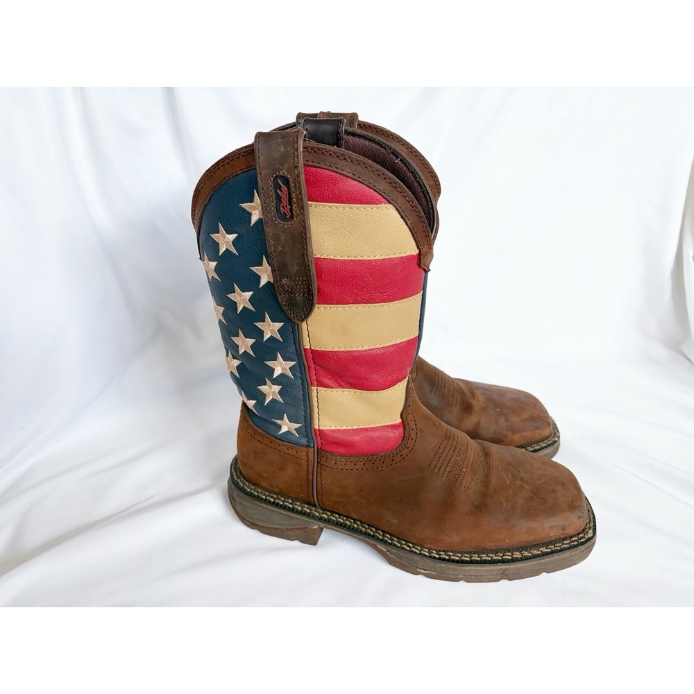 DURANGO WORK Men's Rebel By Durango Steel Toe Western Work Boot Brown/Union Fla